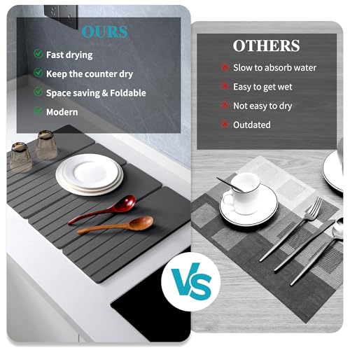 Extral Large Quick Dry Stone Drying Mat for Kitchen Counter