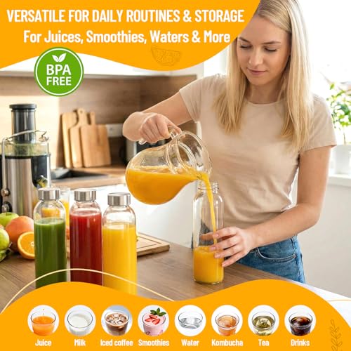 Clear Glass Bottles with Lids (6 Count)