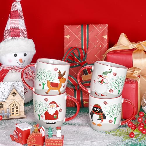 Christmas Mugs Set of 4 (4 Count)