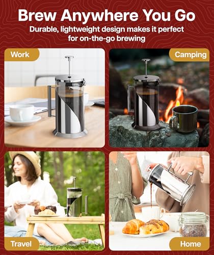 Stainless Steel French Press Coffee Maker 34 oz (2 Count)