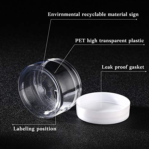 4 Pcs Plastic Jars Wide Mouth with Lids