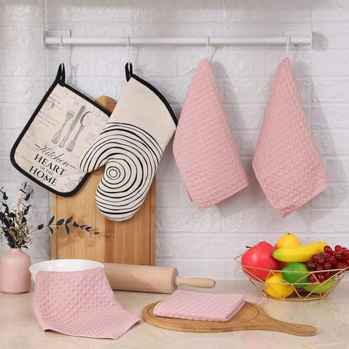 Microfiber Waffle Weave Kitchen Dish Cloths (8 Count)