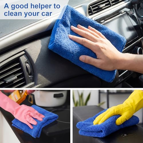 30 Pcs 12 x 16 Inch Edgeless Microfiber Plush Towels for Cars Detailing Drying Wash Polishing Absorbent Cleaning Cloths (30 Count)