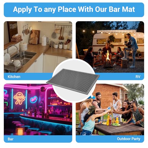 Bar Mat Premium 18"X12" Rubber Bar Mats for Countertop