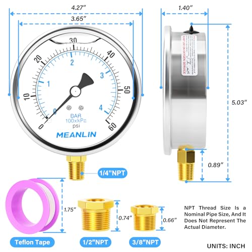 0~60Psi Stainless Steel 1