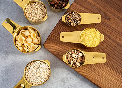 7-Piece 18/8 Stainless Steel Measuring Cups Set, Gold