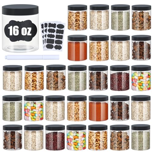 Plastic Jars with Lids (16 Count)