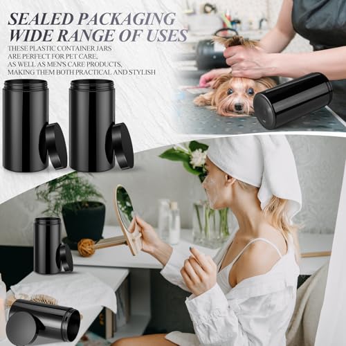 4 Pcs Plastic Jars Wide Mouth with Lids (4 Count)