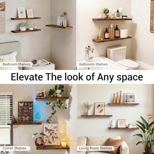 Rustic Brown Floating Shelves 22.5in