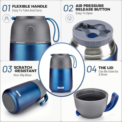 Insulated Thermo Food Jar for Hot & Cold Food for Kids Adult (2 Count)