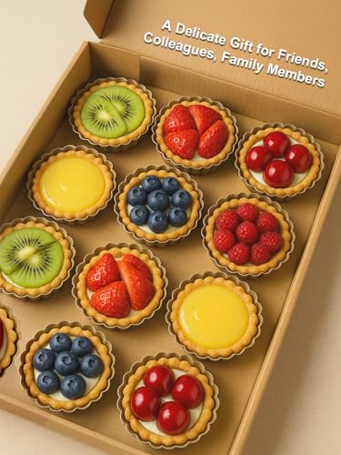 4 Inch Mini Quiche Pans Gold 6 Pack. Egg Tart Molds w (6 Count)