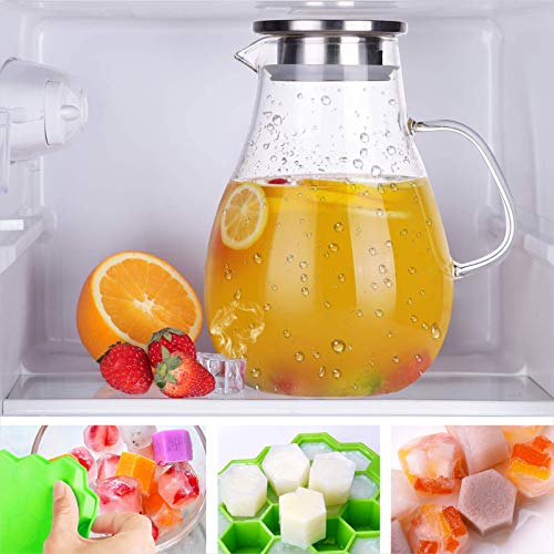 88OZ Glass pitcher with lid and Spout
