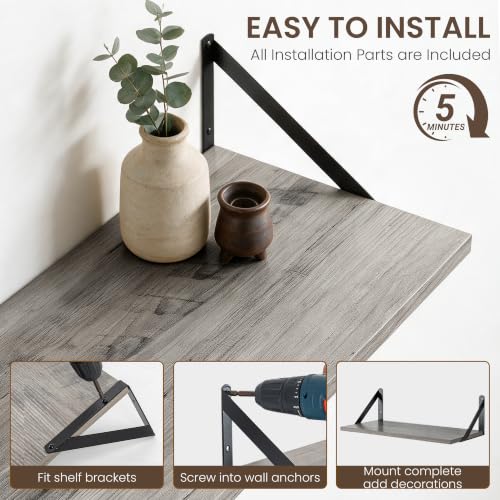 Wall Mounted Floating Shelves Set of 2 (2 Count)