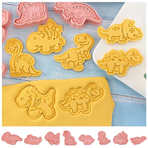 8 Pcs Dinosaur Cookie Cutters Set