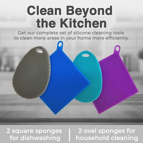 Silicone Sponges for Dishes (4 Count)