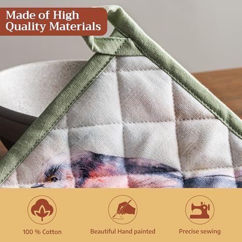100% Cotton Oven Mitt & Pot Holder Set