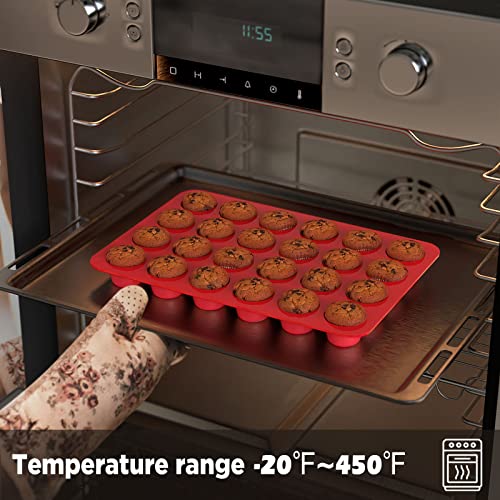 2 inch Deep Mini Muffin Pans Nonstick 24 Cup (11 Ounce)
