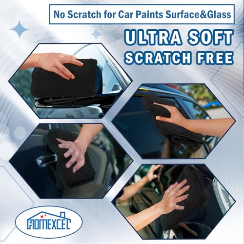 Professional Large Microfiber Car Drying Towels 4 Pack (4 Count)