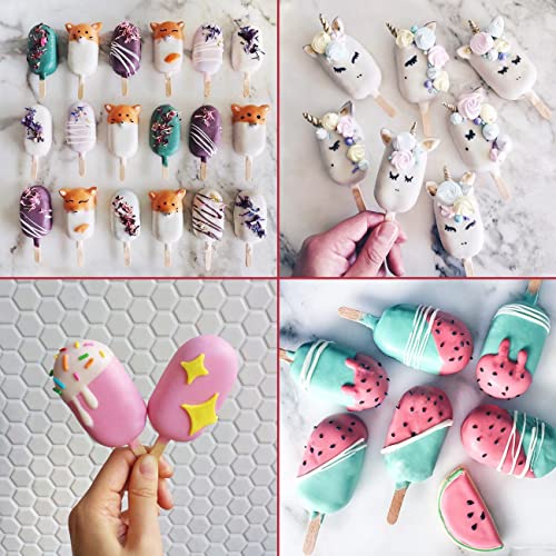 Popsicle Silicone Mold with 50 Pcs Wooden Sticks