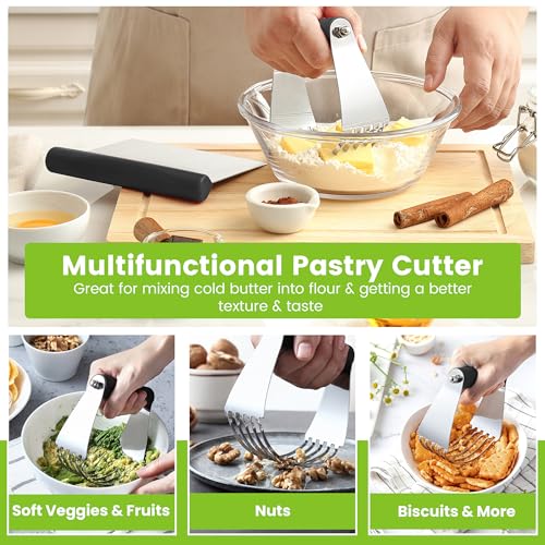 Stainless Steel Dough Blender & Bench Scraper Set