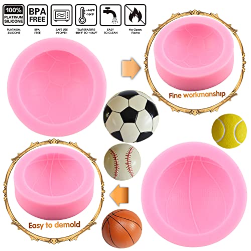 Sports Ball Silicone Basketball Fondant Mold Set Of 4