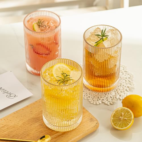 Vintage Ribbed Glassware Set (6 Count)