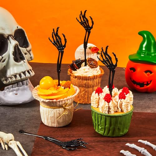 100 Pcs Halloween Swizzle Sticks Skeleton Cocktail Garnish
