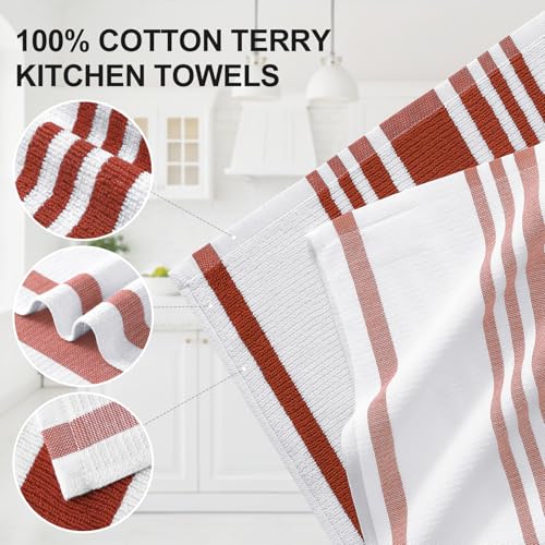 Premium Cotton Stripe Kitchen Towels 8 Pack (8 Count)