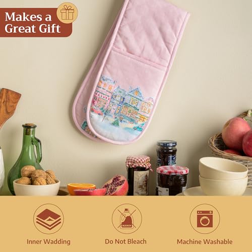 Double Oven Mitts 100% Cotton Double Oven Glove