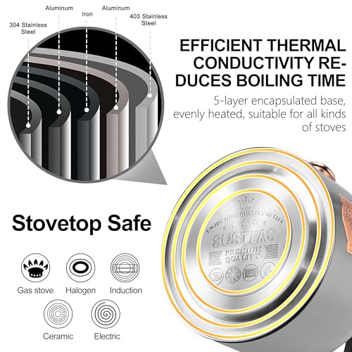 Tea Kettle 3.17QT Stainless Steel Whistling Tea Pot