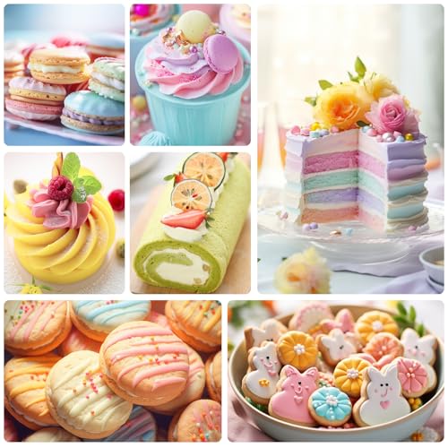 Food Coloring for Cake Decorating Macaron Edible Food Dye for Baking Royal Icing Cookie Supplies Gluten Free 7x12ml Food Grade Liquid Food Color Kits (2.8 Fl Oz)