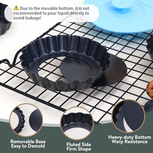 Mini Tart Pans Removable Bottom (16 Count)