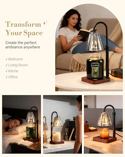 Black Candle Warmer Lamp with Timer