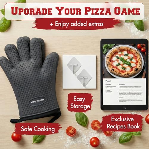 XL Silicone Pizza Oven Gloves Heat Resistant Oven Mitts