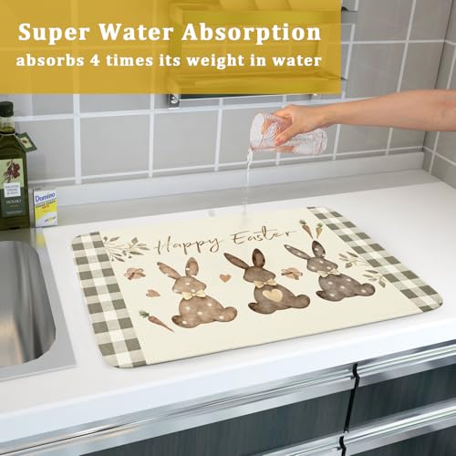 Happy Easter Dish Drying Mat for Countertop
