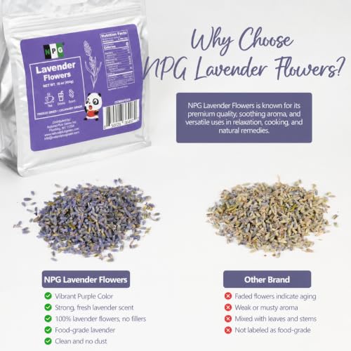 NPG Freeze Dried Lavender Flowers 16 Oz (16 Ounce)