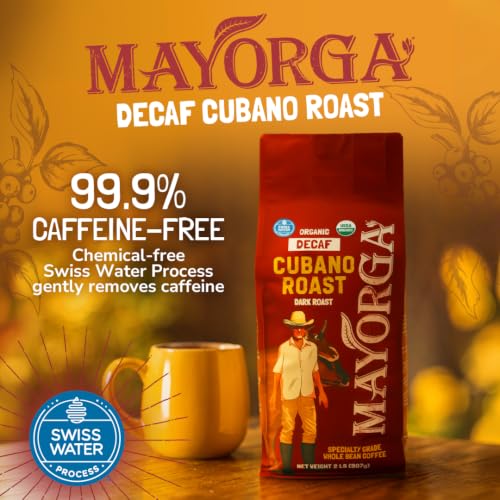 Decaf Coffee 2lb Bag Dark Roast Organic Swiss Water Decaffeinated Cubano Roast Coffee (32 Ounce)
