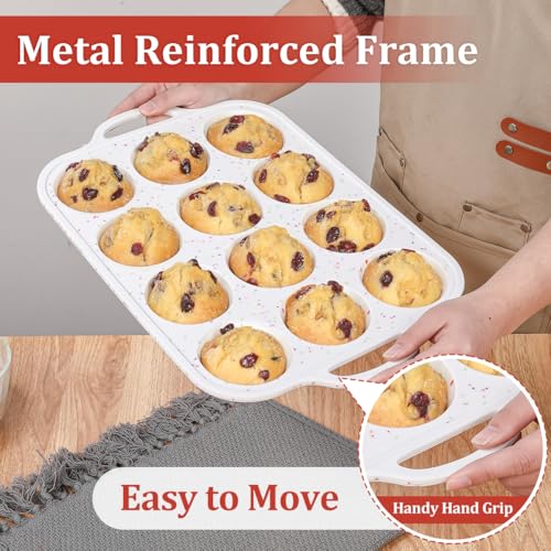 Silicone Muffin Pan with Metal Frame (2 Count)