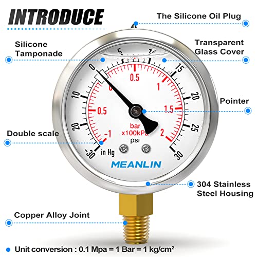 30inHG~30Psi Stainless Steel 1