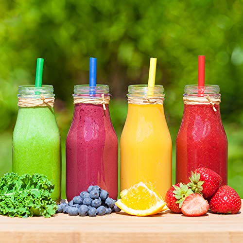 12 oz Glass Milk Bottles with Lids (20 Count)