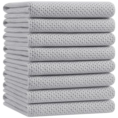100% Cotton Oversized Waffle Weave Kitchen Towels 8 (8 Count)