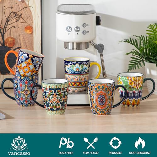 SIMI 12 oz Coffee Mugs Set of 6 (6 Count)