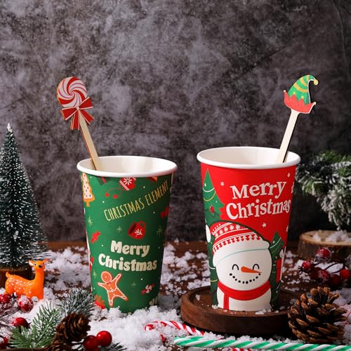 120 Pcs Christmas Coffee Stirrers Wooden Stir Sticks