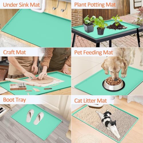 Silicone Coffee Maker Mat with Lip for Countertops