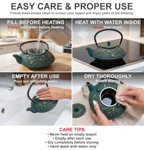 Green Butterfly Cast Iron Tea Set