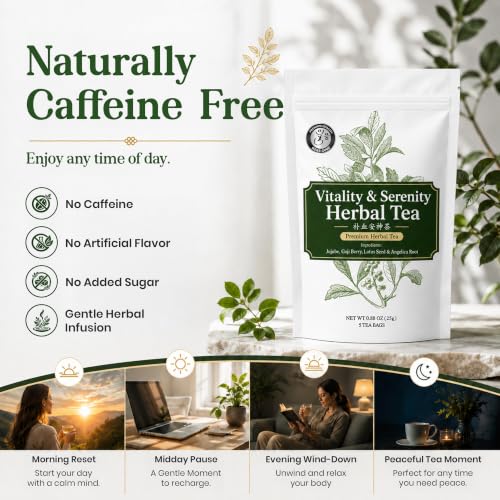 Calm Energy & Daily Balance Traditional Chinese Herbal Tea for Modern Wellness (5 Count)