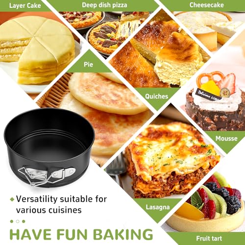 4 Pack Mini Springform Pan Set for Mini Cheesecake Pizza (4 Count)
