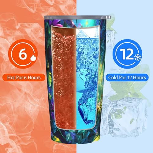 Sloth Tumbler with Lid and Straw 20oz Coffee Tumblers Leakproof Stainless Steel Travel Mug Vacuum Insulated Cup for Iced and Hot (20 Count)