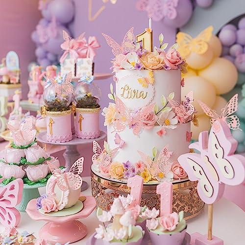 3D Butterfly Wall Decor 48 Pcs Pink Butterfly Decorations (48 Count)