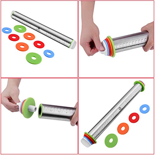 Rolling Pin and Pastry Baking Mat Set
